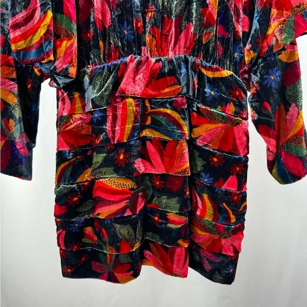 NWT Farm Rio Velvet‎ Dress in Black Banana Sky Size Medium - Image 7