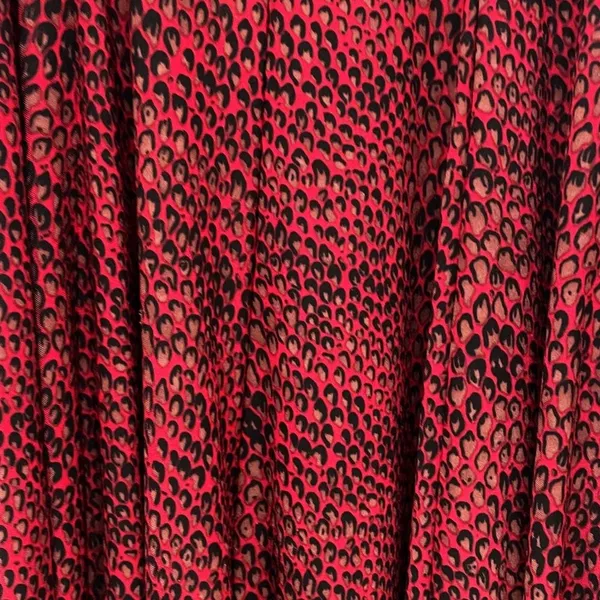 Norma Kamali Dress XS Red Snake Print Shrug Fit Flare Stretch Midi Animal Print - Image 6