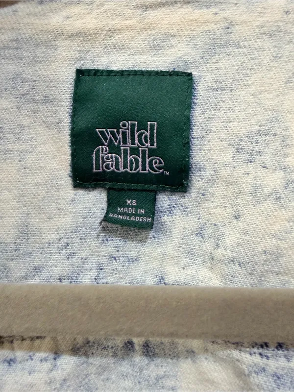 Wild Fable XS Acid Wash Denim Trucker Jacket Light Blue Oversized - Image 4