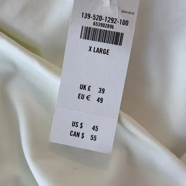 Abercrombie Soft A&F Bodysuit XL White Deep V Clean Girl Minimalist NWT - Image 5