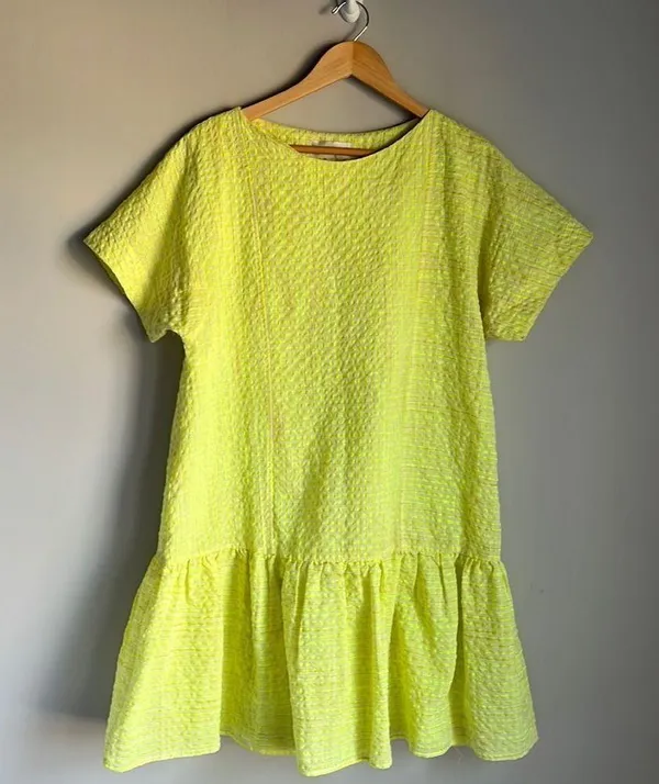 Anthropologie Corey Lynn Calter Yellow Mariah Textured Mini Dress Size Medium - Image 2