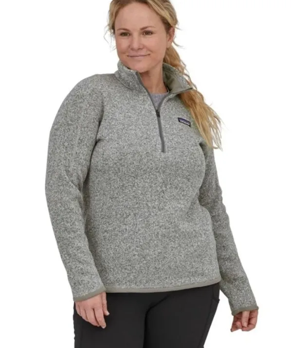 Patagonia Better Sweater Quarter-Zip Fleece Pullover - Women's 1/4 zip sweatshirt gray top - Image 3