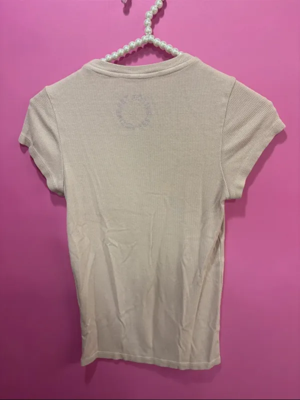 SET ACTIVE Women's Short Sleeve Ribbed Tee in pale pink - Image 4
