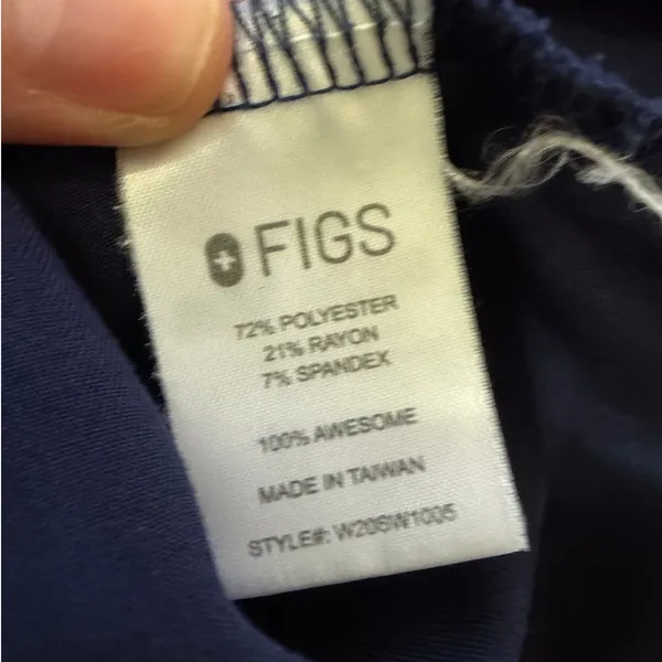 FIGS Navy Blue Technical Collection Hoodie Front Pocket V-Neck Scrub Top XS - Image 2