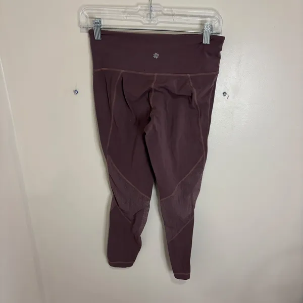 Athleta Mesh Inset High Rise Leggings Plum Mauve Womens Small - Image 8