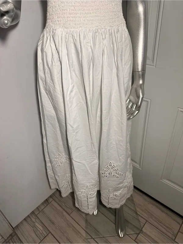 New Marine Layer Selene Embroidered Eyelet Maxi Dress White Size S Pockets - Image 8