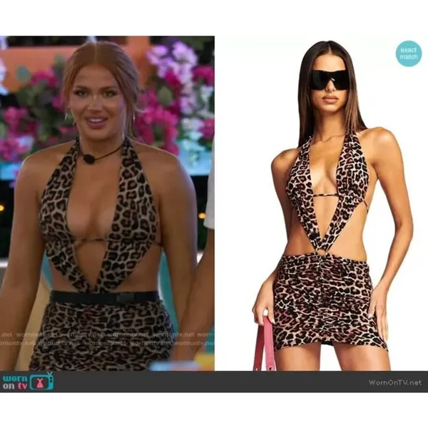 I.AM.GIA Kamilla Animal Leopard Cheetah Print Halter Mini Dress XL - Image 10