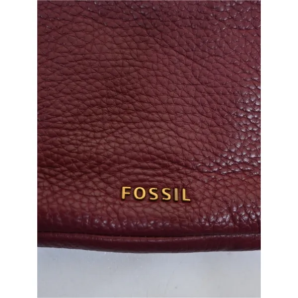 Fossil Women's Pebbled Crossbody Cowhide Leather Bag in Burgundy - Image 5