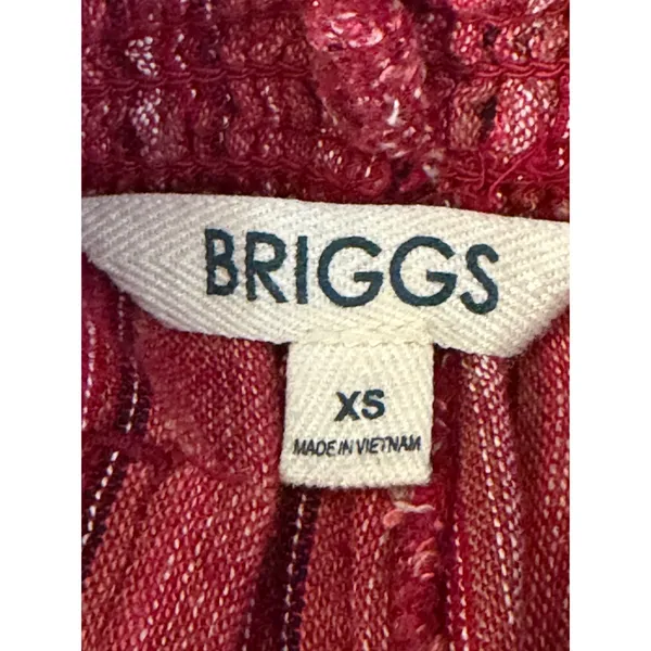 Briggs Linen Blend Shorts Womens XS Red Striped Elastic Waist Drawstring - Image 7