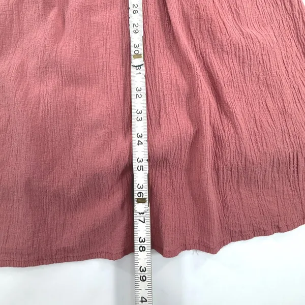 Orange Creek Rose Pink Crochet Lace Smocked Puff Sleeve Midi Dress M ID48374 - Image 5