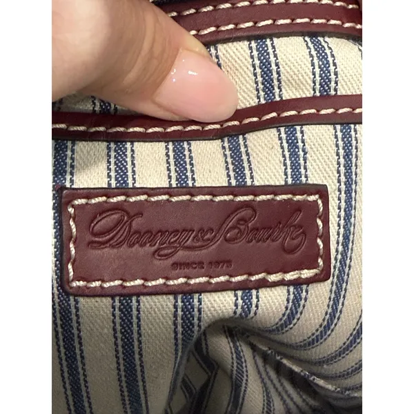 Dooney & Bourke Beacon Collection Matte Bordeaux Vacchetta Leather Shoulder Bag - Image 5