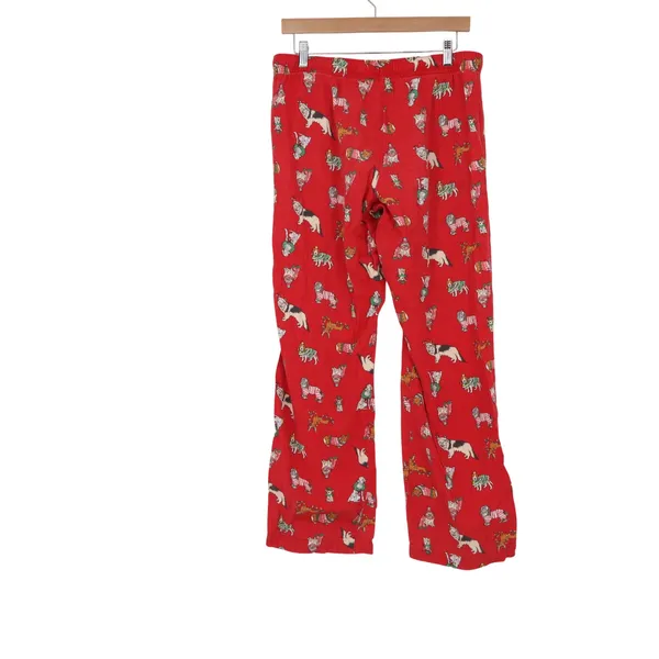 Old Navy Red Cotton Holiday Dog Print Pajama Pants Medium Christmas Loungewear - Image 4