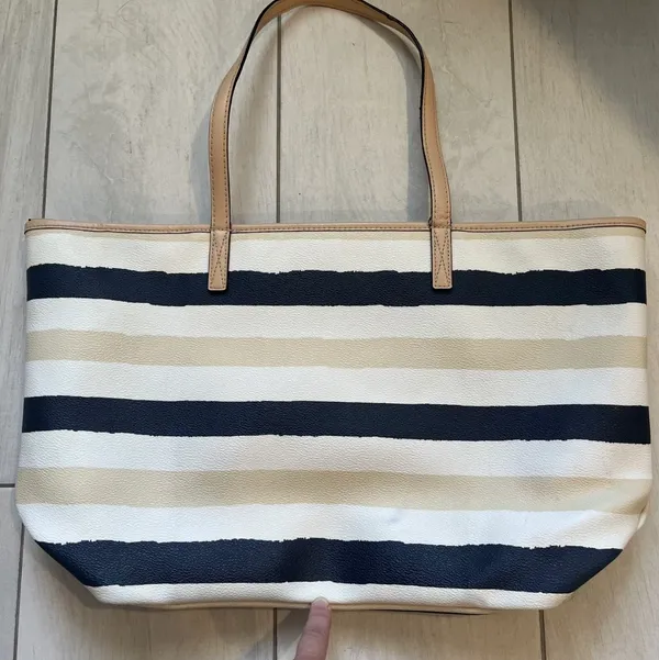 Kate Spade Striped Bondi Road Large Harmony Tote Bag Nautical Coastal Resort - Image 6