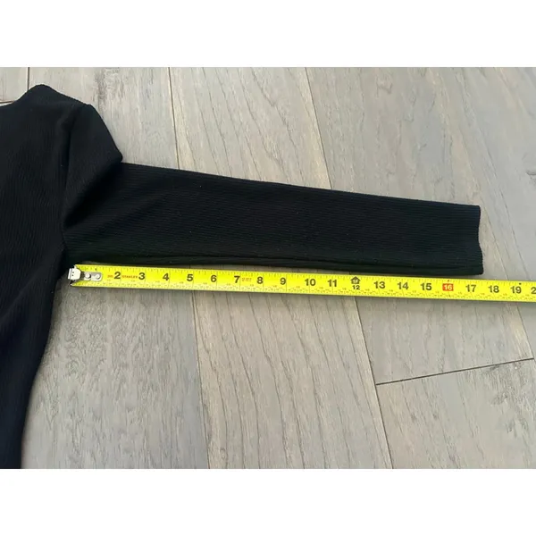 A New Day Black Ribbed Square Neck Bodysuit Medium - Image 10