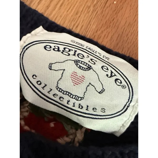 Eagles Eye Collectibles Christmas‎ Sweater Vintage Women's M Owl Bear Santa Bell - Image 7