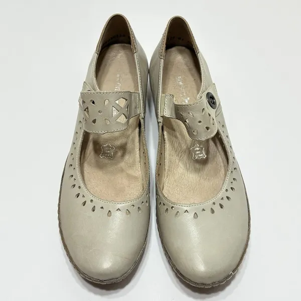 Remonte Mary Jane Comfort Pumps Beige Leather Women’s Size 38(7.5) - Image 7