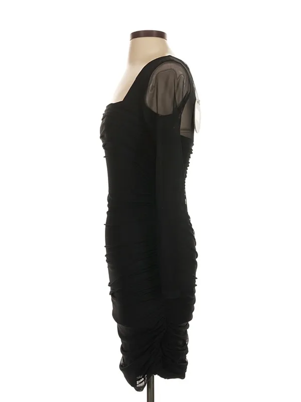 Princess Polly Charvi Black Ruched Mesh Mini Dress Size 4 Indie Y2K Party - Image 6
