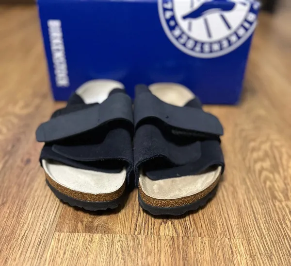 BIRKENSTOCK Kyoto black leather sandals slippers shoes women’s eur 39 new - Image 2