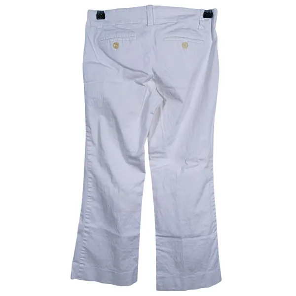 Theory Womens Cotton Wide Leg Trouser Pants Size 0 White Old Money Quiet Luxury - Image 2
