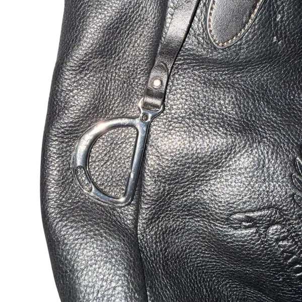Lauren Ralph Lauren Vintage Black Pebbled Leather Tote Shoulder Bag Purse - Image 5