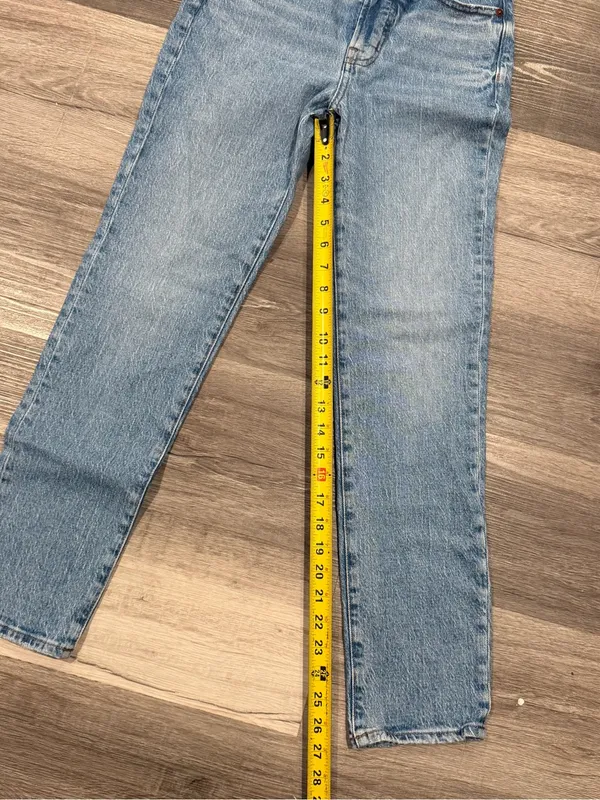 Madewell The Perfect Vintage Jean Womens Light Wash High Rise Straight Leg Sz 23 - Image 9