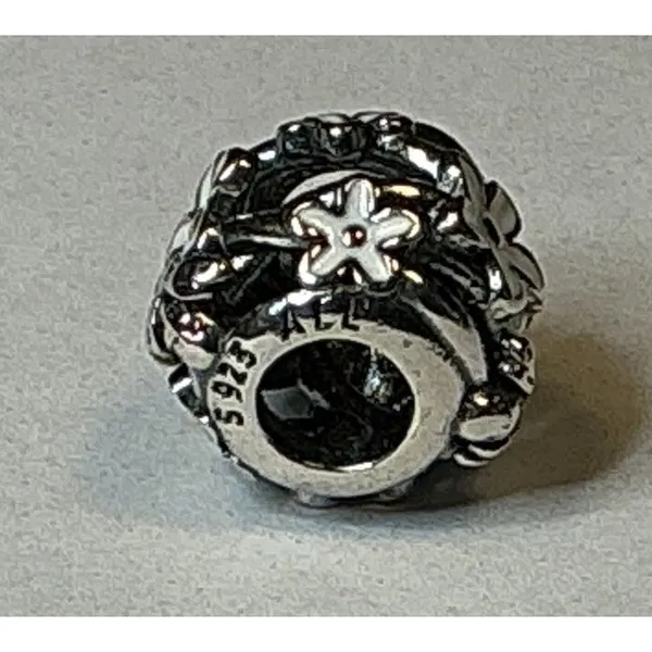 Pandora White Enamel Daisy Meadow Charm S925 ALE Sterling Silver Floral Bead - Image 7