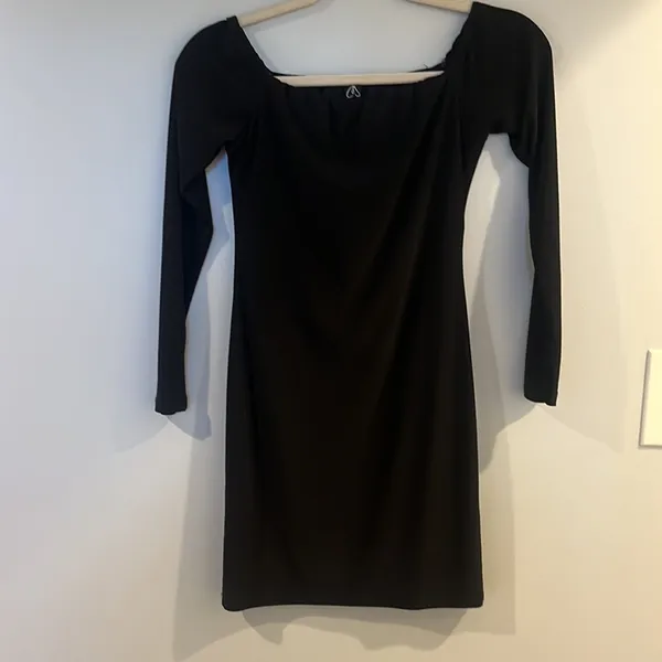 windsor black long sleeve dress size small - Image 2