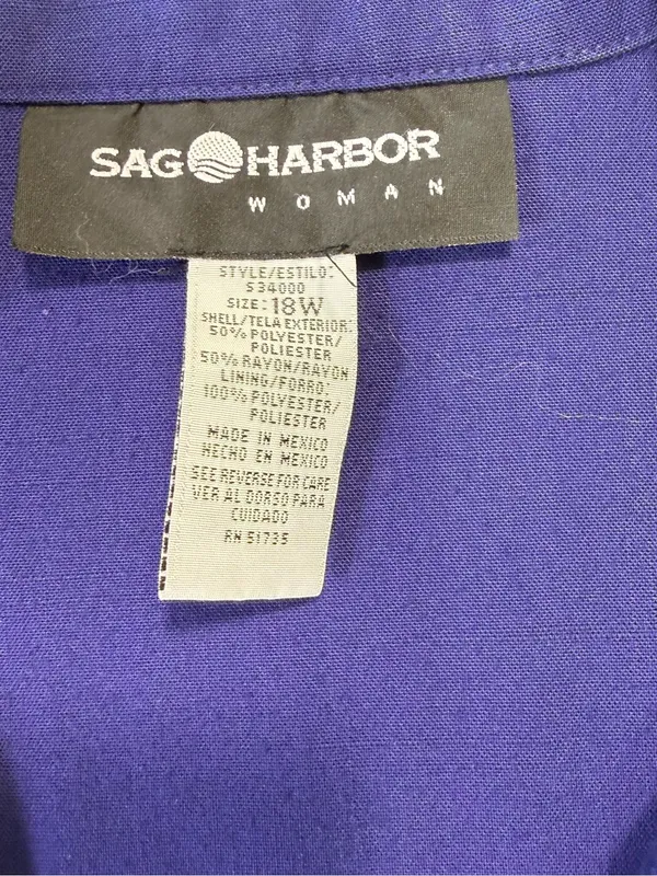 Sag Harbor Cobalt Blue Single-Button Blazer Size 18W - Image 5