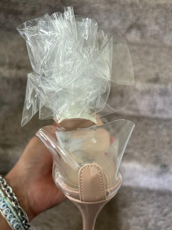 Cape Robbin Blush Nude Clear Strap Stiletto Heels - Image 2