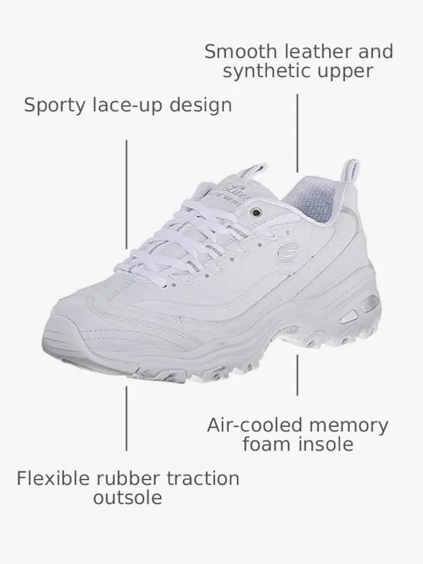 Skechers White Women's Lace-Up Chunky Sneakers - Image 6