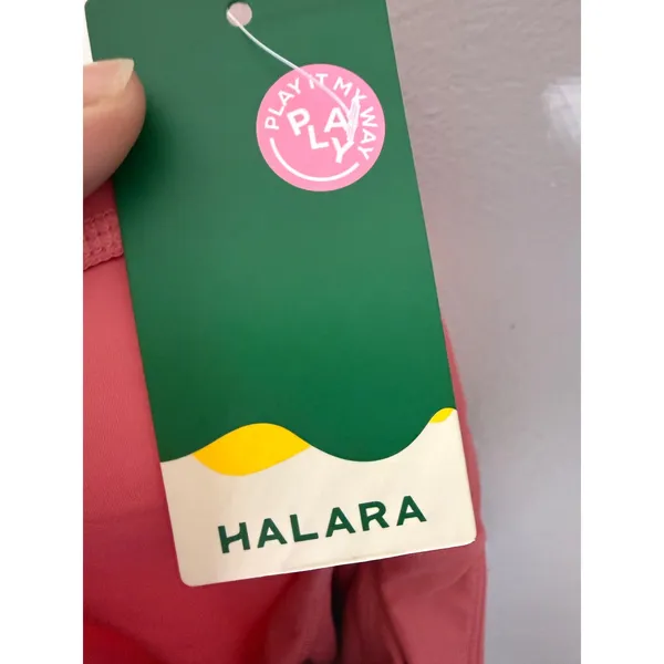 Halara High Waisted Athletic Leggings Coral Pink Yoga Pants with Side Pockets S - Image 4