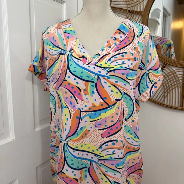 Michelle McDowell Fruit Print‎ Maxi Dress S Resort Cruise Colorful Beach Coastal - Image 2