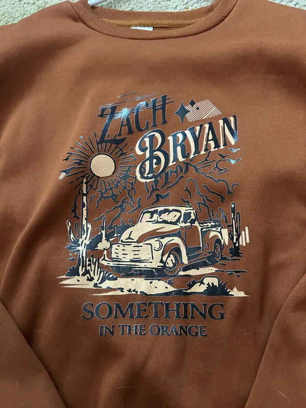 zach bryan crewneck Brown Size M - Image 2