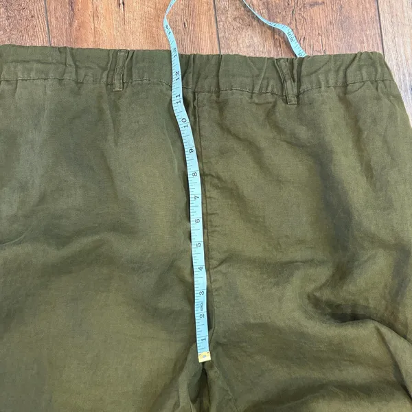 Quince 100% European Linen Pants Womens XL Martini Green Sustainable Eco Capsule - Image 9