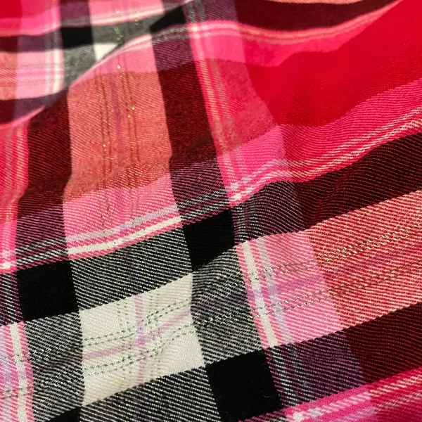 Victoria’s Secret Plaid Short Sleeve Shorts Pajama Set Red Pink White Black XL - Image 12