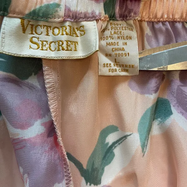 Victoria’s Secret Gold Label Pink Floral Pajama PJ Pants Size Large Vintage - Image 6