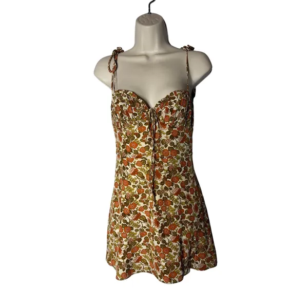 Realisation Par 100% silk floral mini strap dress XS - Image 2