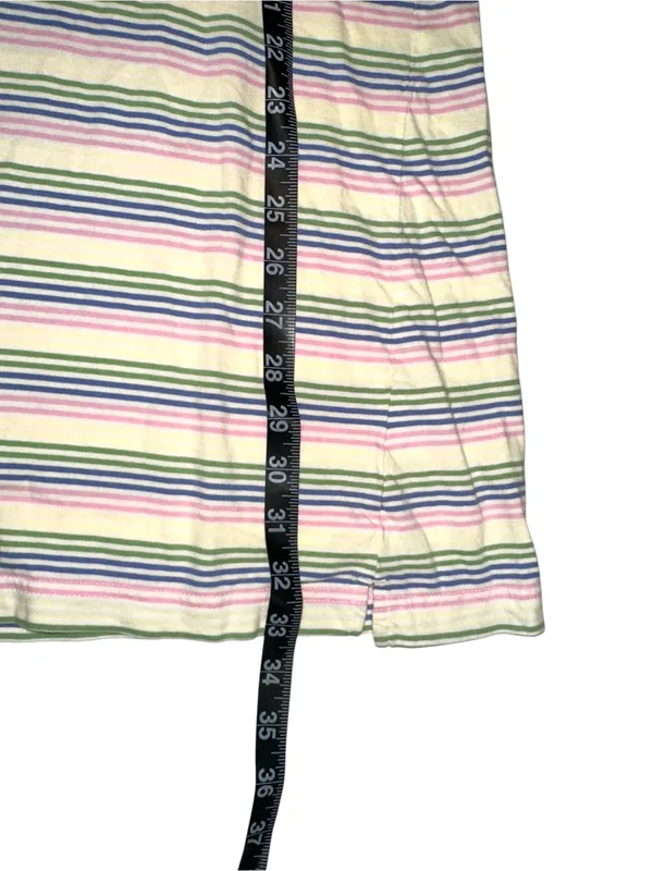 Pact Organic Cotton Sleeveless V-Neck Cream Stripe Mini Dress LARGE - Image 7