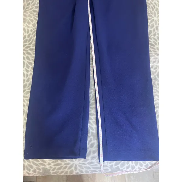 Express Strapless Jumpsuit size 0 Royal Blue Petite Sweetheart Neck Pockets Chic - Image 7