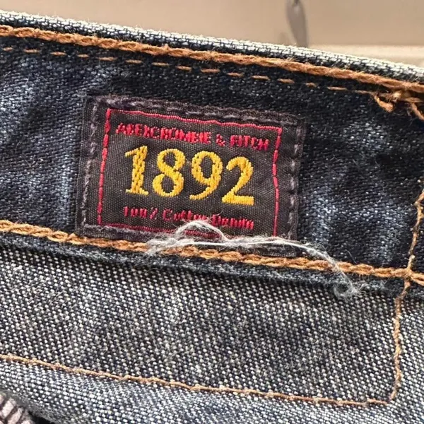 Abercrombie 1892 Vintage 2000s Y2K Bootcut Jeans Medium Wash 4R Button Fly Denim - Image 4