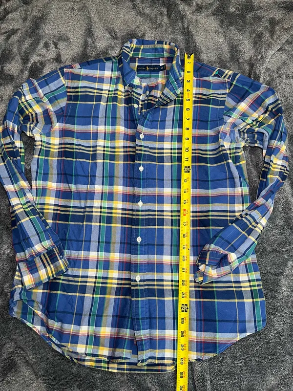 Polo Ralph Lauren Men’s Plaid Button Down Shirt Blue Multicolor Long Sleeve Size M - Image 3