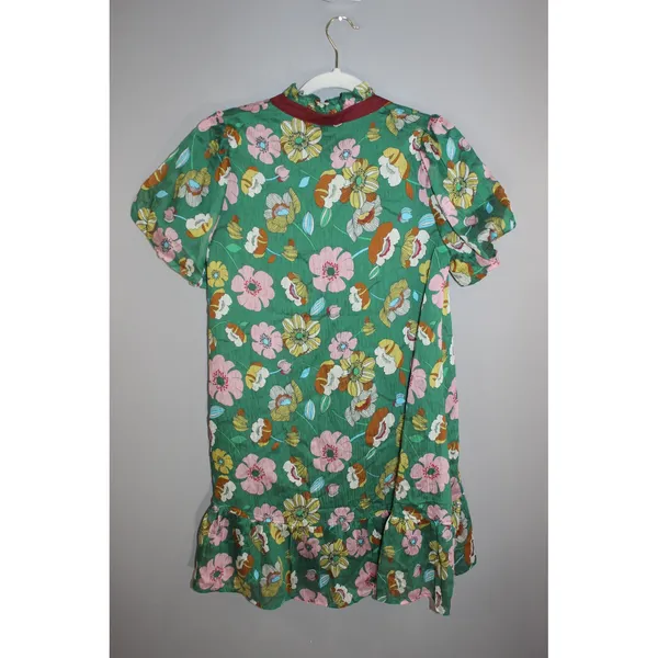 THML Elowen Dress Women Small Green Floral NEW Ruffle Collar Mini JH2220-5-GN - Image 5
