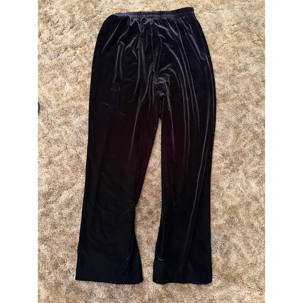 Vintage J.R. Nites by Caliendo Black Velvet Wide Leg Pants Palazzo Whimsygoth - Image 2