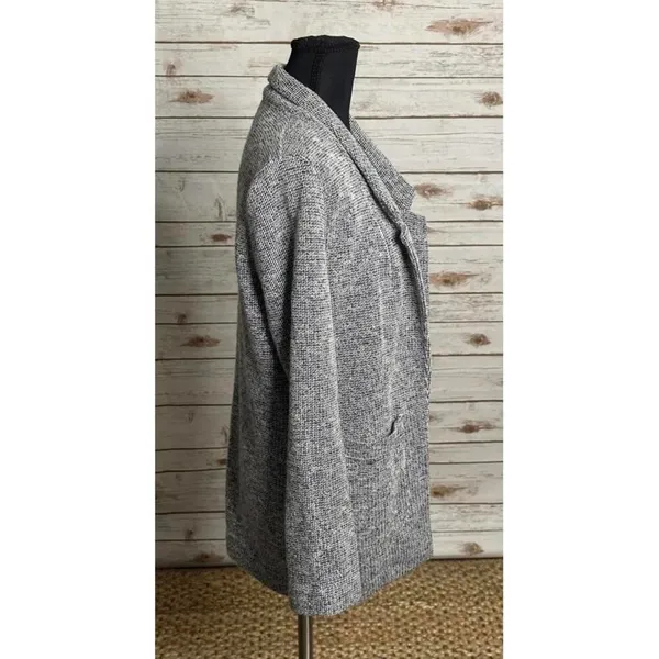 Topshop classic black/white tweed open front knit cardigan jacket Size 6 - Image 4