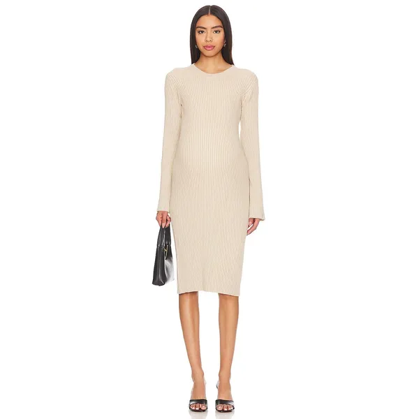 Hatch Lydia Sweater Dress Women 4 Pink Rib Knit Bump Friendly Feminine Maternity - Image 3