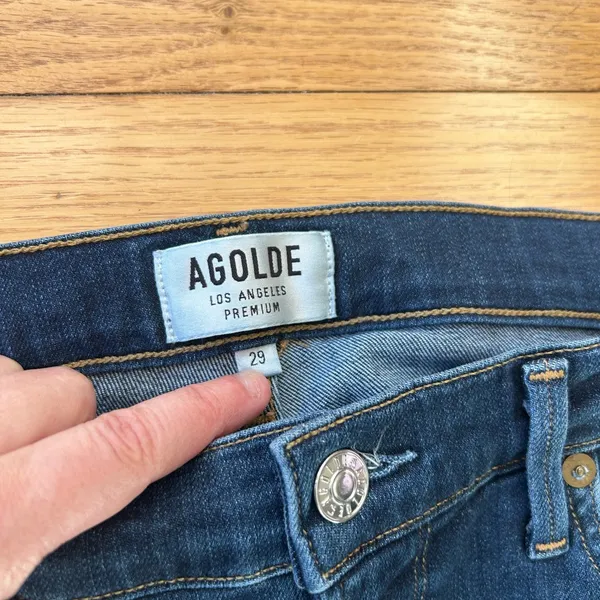 AGOLDE Sophie Crop Jeans Womens 29 High Rise Skinny Starland Dark Wash‎ Stretch - Image 9