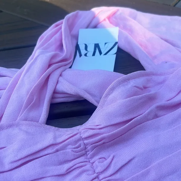 NWT ZARA PINK CRISS COP TOP‎ - Image 3