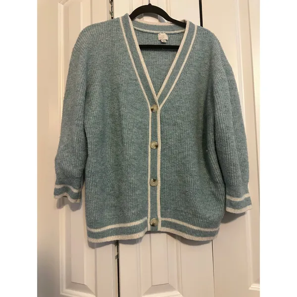 A New Day Women's Light Blue V-Neck Button‎ Front Cardigan Sweater - Image 3