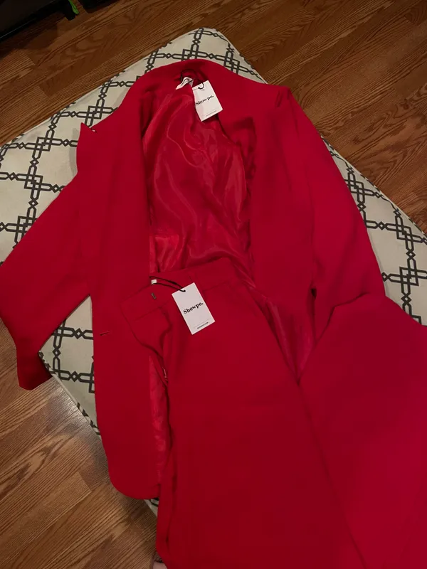 Showpo Red Two-Piece Blazer and Pant Set - Image 3