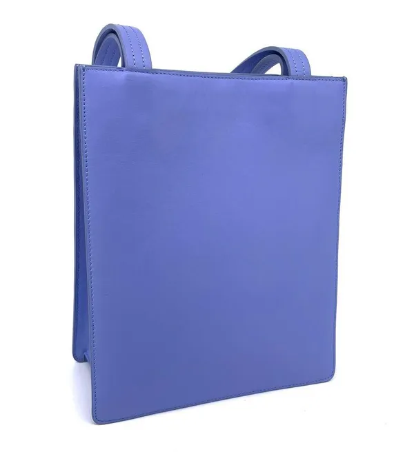 BAGGU Medium Leather Retail Tote Bluebell - Image 5